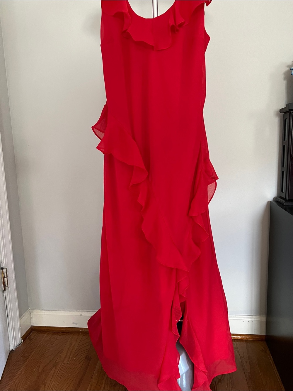 a new day Red Ruffle Maxi Dress